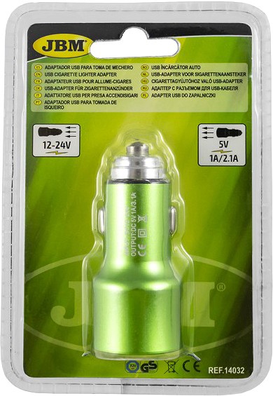 2XUSB ADAPTER 12 / 24V SIGARETI SÜÜTAJASSE 1.0A / 2.1A JBM