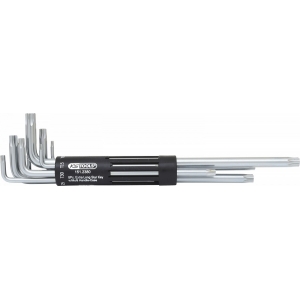 8-OS. L-TORXVÕTMED T10-T50 EKSTRAPIKAD (9-23CM) KS TOOLS