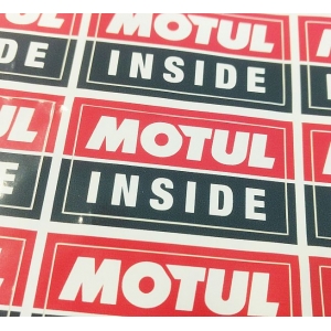 MOTUL VEEKINDEL KLEEBIS "MOTUL INSIDE" 24TK LEHT 25X47MM (1TK MÕÕT)