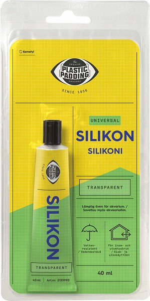 PLASTIC PADDING SILIKON TIHENDUSSILIKOON / LIIM LÄBIPAISTEV 40ML