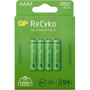 GP AKUPATAREI 950MAH AAA 4TK RECYKO+