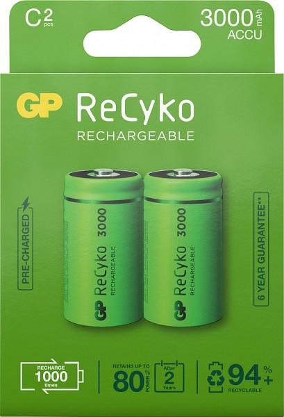 GP AKUPATAREI 3000MAH C / LR14 2TK RECYKO+