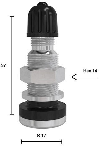 TL-MET.VENTIIL. NIKELDATUD V2-05-1 / TR416S. MADAL MUTTER. L=39.5MM. AVA 11.3MM