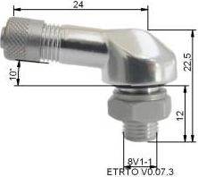 TL-MET.VENTIIL. MOTO. 25MLS. 80-KRAADI NURGAGA. L=22.5+24MM. AVA=8.3MM