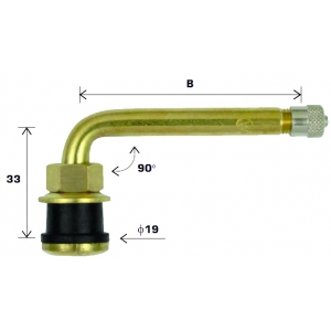 TL-VENTIIL VEOAUTO. V3-21-9  /  TR570C. NURK 90. AVA 15.7MM. L=33+51MM