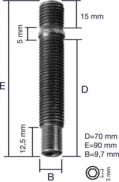 TIKKPOLT TP12X1.5 / 90 (P90) PRA90CH5 TOPELTKEERMEGA