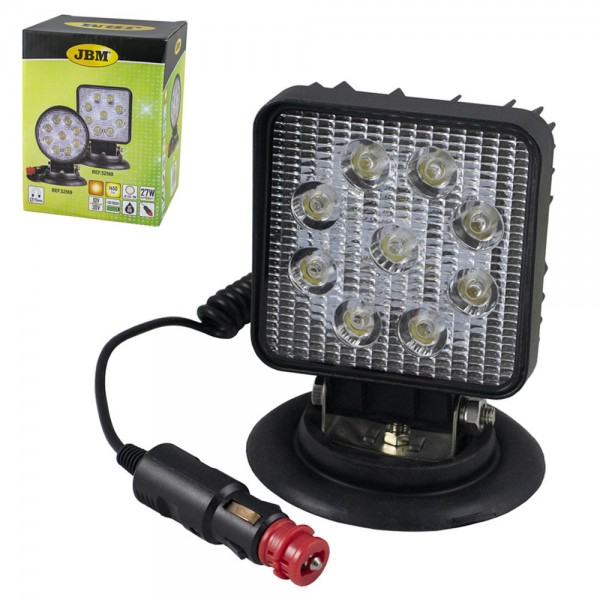 TÖÖTULI 9-LED 27W 1450LM. "FOCUS" 10-30V IP68 MAGNETALUS. SIG.SÜÜTAJA JBM