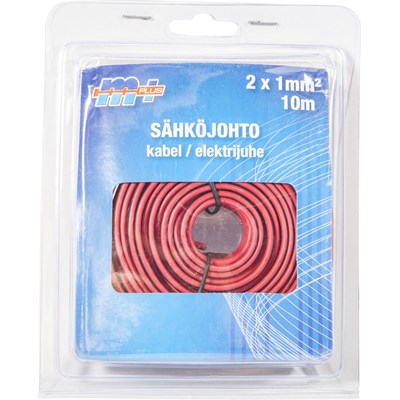 ELEKTRIJUHE 2X1MM PUNANE / MUST 10M IP