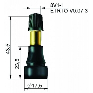 TL-VENTIIL V3-23-1  /  TR600HP. KAUBIKUTELE. 5.5BAR. L=32.2 / 43.8MM. AVA 11.3MM