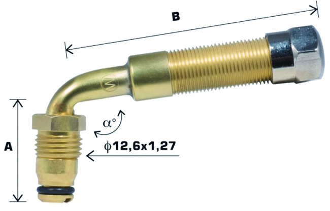 TL-VENTIIL TÖÖSTUSR. V5-04-2  /  TRJ651. PAINUT. NURK 90. L=32+119MM. AVA 20.5