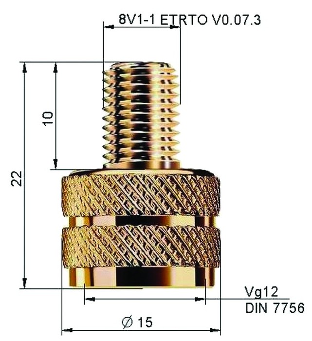 VENTIILI ADAPTER VG12-VG8 (ÜLEMINEK JÄMEDALT STAND. VENTIILILE) KÜBAR