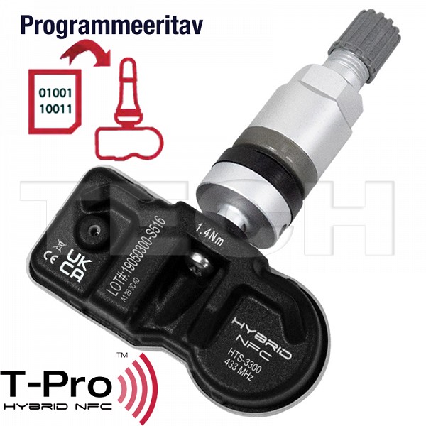 TECH T-PRO HYBRID NFC TPMS ANDUR AL.VENTIILIGA 434 MHZ MUTTER 5.0NM. KRUVI 1.4NM