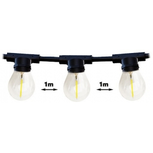 230V AIA / PEOVALGUSTI "MIMOSA" 10M JÄTKATAV MUST 10XE27 MAX 2300W IP44 A++ KOBI