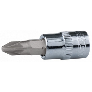 CHROME+ POZIDRIV® BIT SOCKET. 3 / 8". PZ2