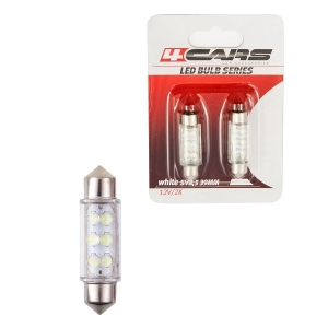 12V SV8.5-8 LED PIRN 39MM VALGE BLISTER 2TK 4CARS