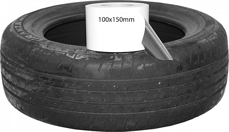 REHVIKLEEBIS. VALGE. 100X150 / 500TK. RULLIS (TYRE PLUSS)