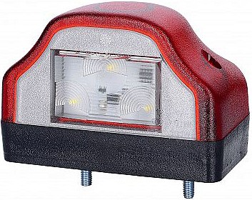 NUMBRITULI LED 12 / 24V. PUNANE KORPUS. TÜÜP ASPÖCK 100X60X65MM