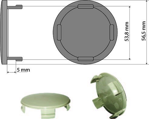 KAPSEL 56.5MM (LOGOTA) HALL. MINI-OE-VELJELE (OE-NR:3613 171 069)