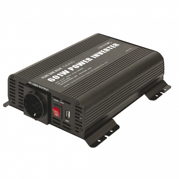 INVERTER+PULT 12V->230V 600 / 1200W +USB PSW601W RC-12 GYS