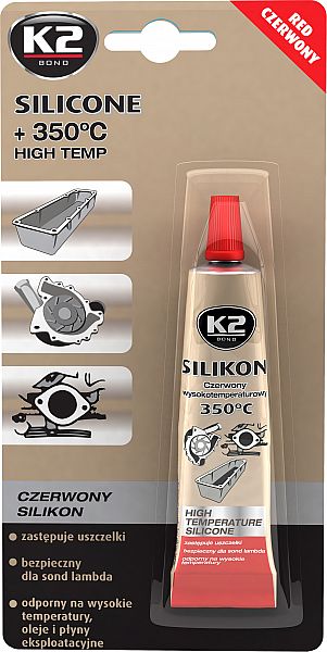 K2 SILICONE RED SILIKOONHERMEETIK PUNANE +350°C 21G / TUUB