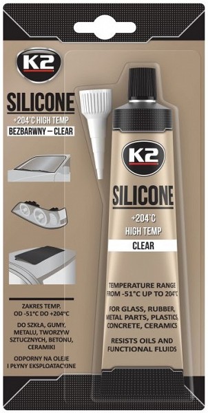 K2 SILICONE CLEAR SILIKOONHERMEETIK LÄBIPAISTEV +204°C 85G / TUUB