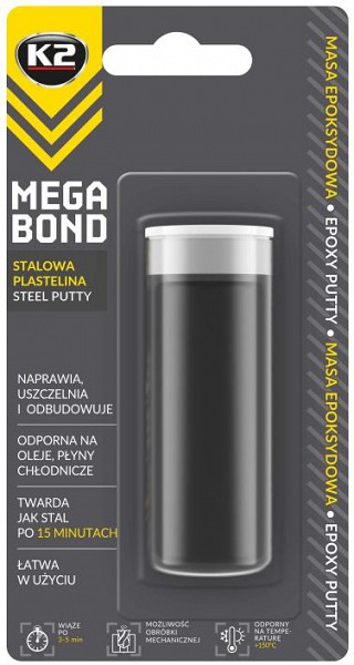 K2 MEGA BOND STEEL PUTTY EPOKSIIDMETALL 40G