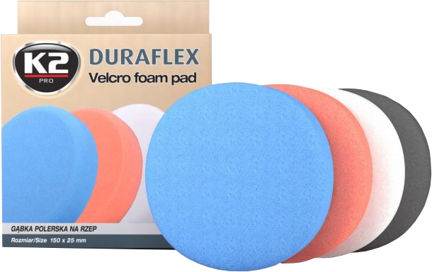 K2 DURAFLEX BLUE HARD ABRASIVE TAKJAKINNITUSEGA POLEERIMISPADI 150X25MM