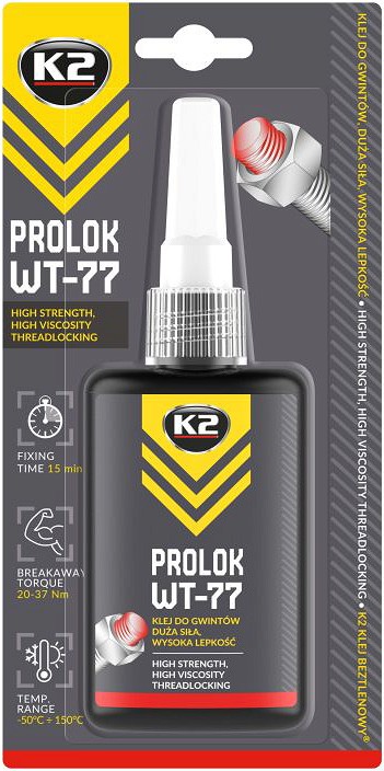 K2 PROLOK WT-77 HIGH STRENGTH / VISCOSITY ANAEROOBNE PUNANE KEERMELIIM 50ML