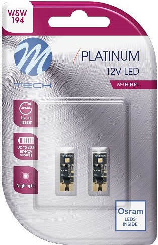 12V T10 LED PIRN 2W W2.1X9.5D W5W CANBUS PLATINUM BLISTER 2TK (OSRAM LED) M-TECH