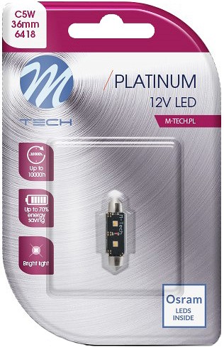 12V SV8.5-8 LED PIRN 3.5W 36MM C5W CANBUS PLATINUM BLISTER 1TK(OSRAM LED) M-TECH