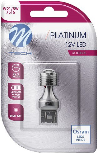 12V T20 LED PIRN 3.5W W21 / 5W PLATINUM BLISTER 1TK (OSRAM LED) M-TECH
