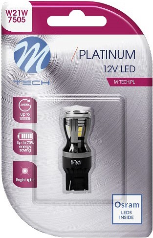 12V / 24V T20 LED PIRN 3.9W W21W CANBUS PLATINUM BLISTER 1TK (OSRAM LED) M-TECH