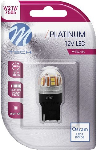 12V / 24V T20 LED PIRN 3.9W W21W CANBUS PLATINUM BLISTER 1TK (OSRAM LED) M-TECH