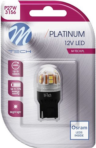 12V / 24V P27W LED PIRN 3.9W 3156 CANBUS PLATINUM BLISTER 1TK (OSRAM LED) M-TECH