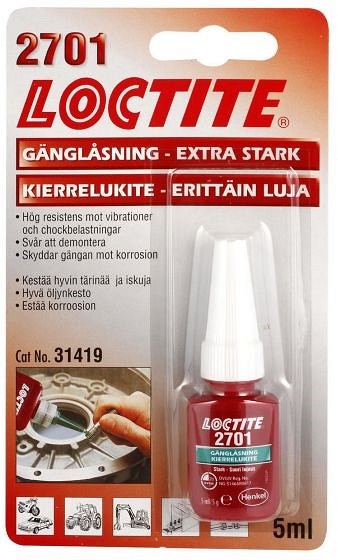 LOCTITE 2701 KEERMELIIM (SUURE TUGEVUSEGA) ROHELINE 5ML / PUDEL