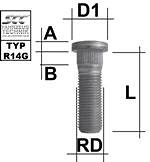 TIKKPOLT TP14X1.50 / 41 / 14.65 (P55 / 41. D14.65) M1415RE50P