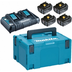 KOMPLEKT 18V. 4XBL1860B. DC18RD. MAKPAC MAKITA