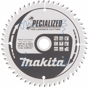 SAEKETAS 165X20X1.45MM 52T 10° LAMINAAT. EXTRA CLEAN CUT. VAIKNE. SPECIAL MAKITA