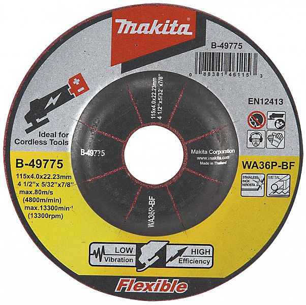 LIHVKETAS 125X4MM METALL / RST (INOX) 1TK MAKITA