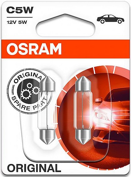 12V SV8.5-8 PIRN 5W 36MM C5W ORIGINAL BLISTER 2TK OSRAM