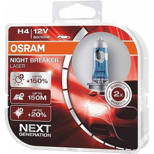 3 KOMPL.12V H4 PIRN 60 / 55W P43T NIGHT BREAKER LASER II +150% HCB OSRAM
