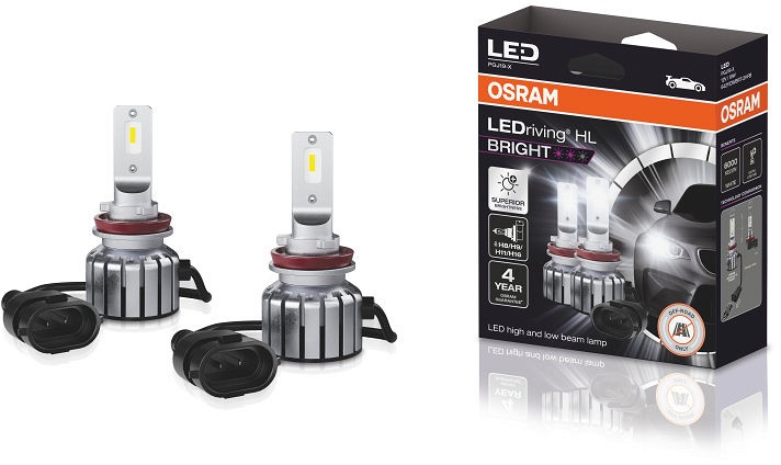 12V H8 / H9 / H11 / H16 LED PIRN +300% 19W 1900LM 2TK OSRAM