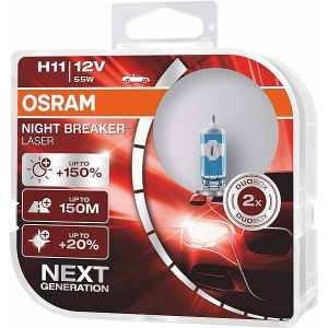 3 KOMPL.12V H11 PIRN 55W PGJ19-2 NIGHT BREAKER LASER +150% HCB OSRAM