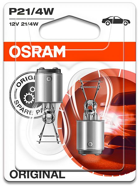 12V BAZ15D PIRN 21 / 4W P21 / 4W ORIGINAL BLISTER 2TK OSRAM