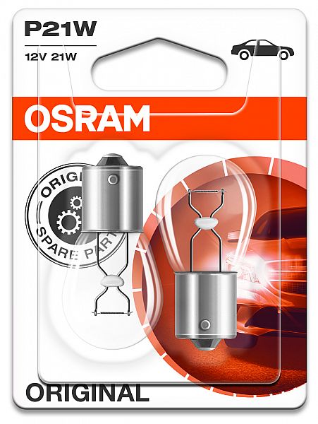 12V BA15S PIRN 21W P21W ORIGINAL BLISTER 2TK OSRAM