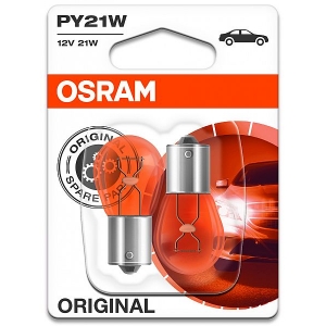 12V BAU15S PIRN 21W PY21W KOLLANE ORIGINAL BLISTER 2TK OSRAM