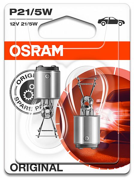 12V BAY15D PIRN 21 / 5W P21 / 5W ORIGINAL BLISTER 2TK OSRAM