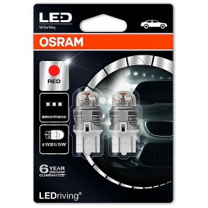 12V T20 LED PIRN 1.5W W3X16Q W21 / 5W PUNANE PREMIUM BLISTER 2TK OSRAM