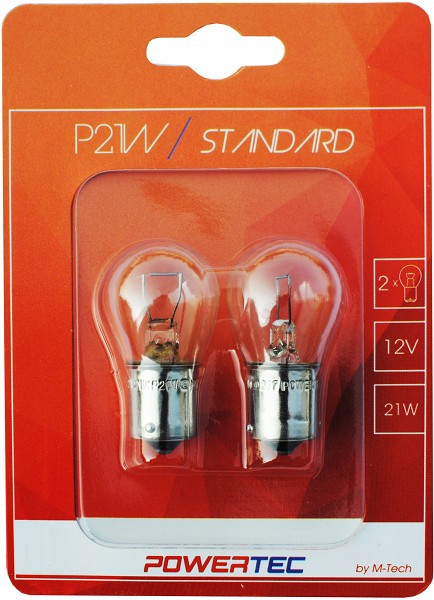 12V BA15S PIRN 21W P21W POWERTEC BLISTER 2TK M-TECH