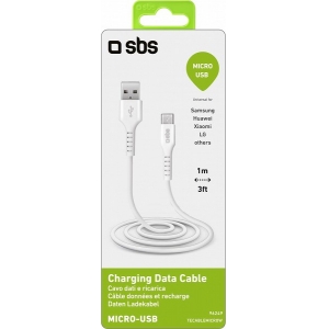 LAADIMISJUHE 1M MICRO-USB USB VALGE SBS